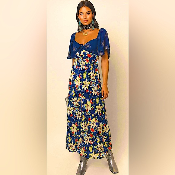 RIXO Paltrow chiffon and floral-print silk-crepe maxi dress Size 6 (UK 10) - Picture 1 of 8